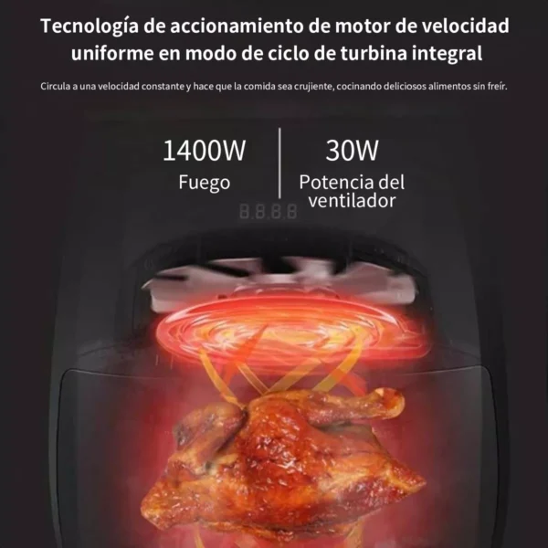 Freidora de Aire sin Aceite 6 Litros Eléctrica